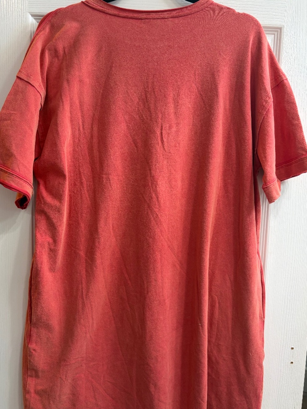 New Easel Flower Patch Mineral Washed Cotton T Shirt Tunic Dress Orange Small - Picture 5 of 5